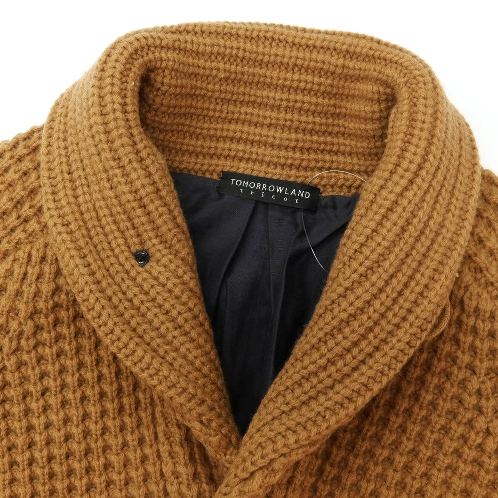 【中古】トゥモローランド TOMORROWLAND tricot ウールカシミヤ ワッフル編み ショールカラー カーディガン ブラウン【サイズM】【 状態ランクB 】【 メンズ 】