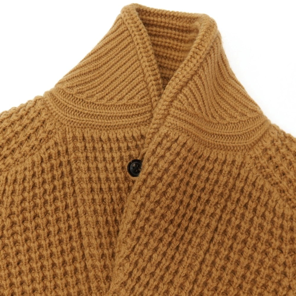 【中古】トゥモローランド TOMORROWLAND tricot ウールカシミヤ ワッフル編み ショールカラー カーディガン ブラウン【サイズM】【 状態ランクB 】【 メンズ 】