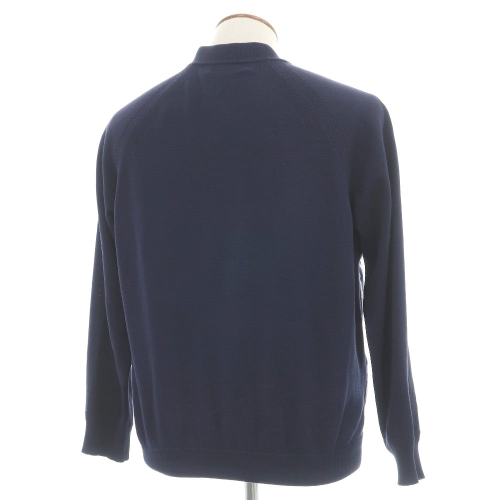 【中古】トゥモローランド TOMORROWLAND tricot コットン ストライプ 切り替え ダブルジップ カーディガン ネイビーxホワイト【サイズM】【 状態ランクC 】【 メンズ 】