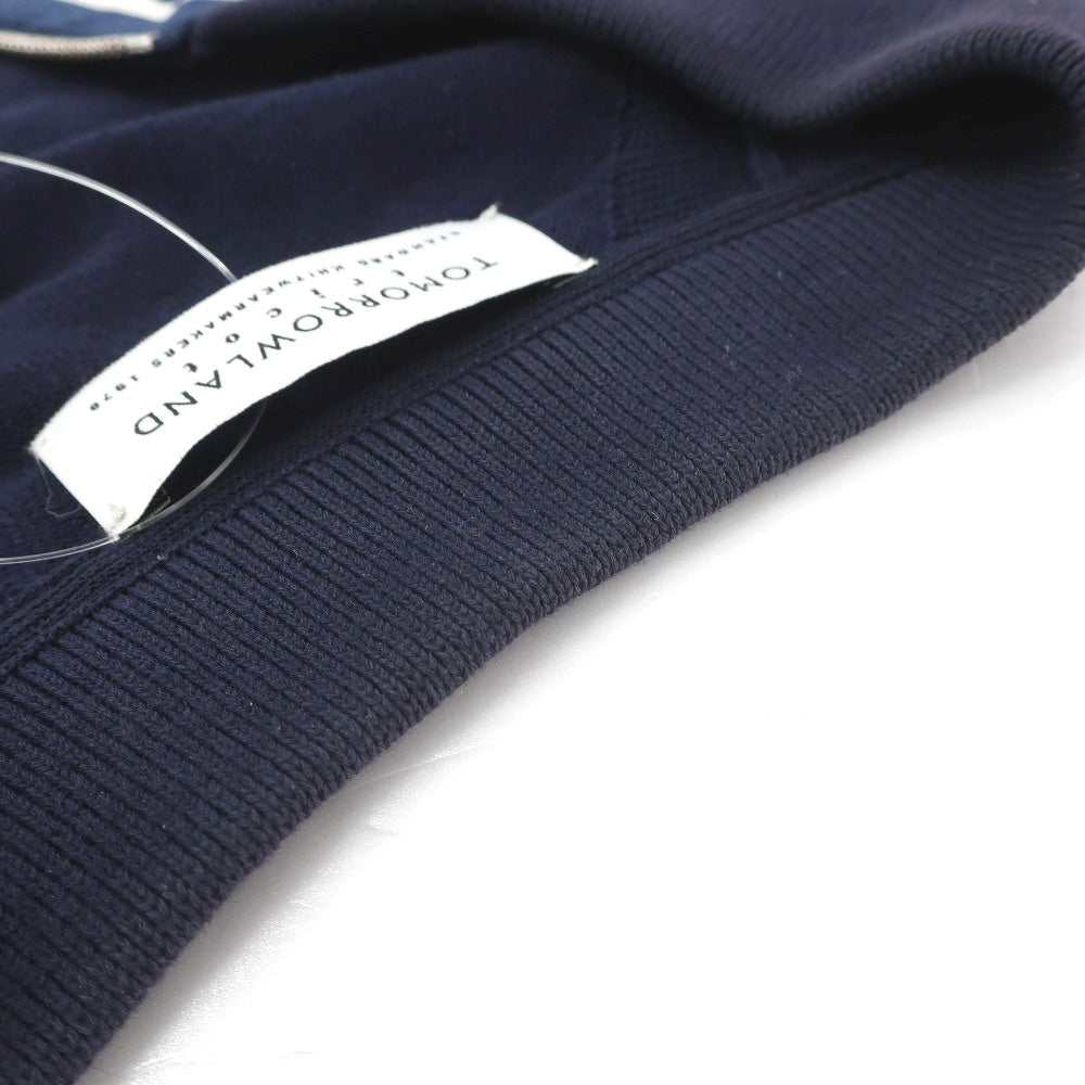【SALE30%OFF/返品不可】【中古】トゥモローランド TOMORROWLAND tricot コットン ストライプ 切り替え ダブルジップ カーディガン ネイビーxホワイト【 サイズM 】【 状態ランクC 】【 メンズ 】