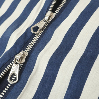 【SALE30%OFF/返品不可】【中古】トゥモローランド TOMORROWLAND tricot コットン ストライプ 切り替え ダブルジップ カーディガン ネイビーxホワイト【 サイズM 】【 状態ランクC 】【 メンズ 】