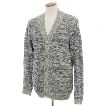 【SALE30%OFF/返品不可】【中古】トゥモローランド TOMORROWLAND tricot コットンリネン ニット カーディガン アイボリーxネイビー【 サイズM 】【 状態ランクB 】【 メンズ 】