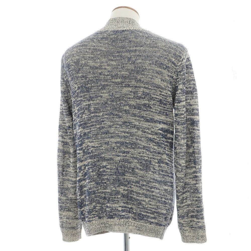 【中古】トゥモローランド TOMORROWLAND tricot コットンリネン ニット カーディガン アイボリーxネイビー【サイズM】【 状態ランクB 】【 メンズ 】