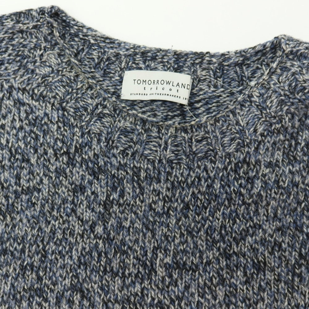 【中古】トゥモローランド TOMORROWLAND tricot ウールナイロン クルーネック プルオーバーニット ネイビー系【サイズM】【 状態ランクC 】【 メンズ 】