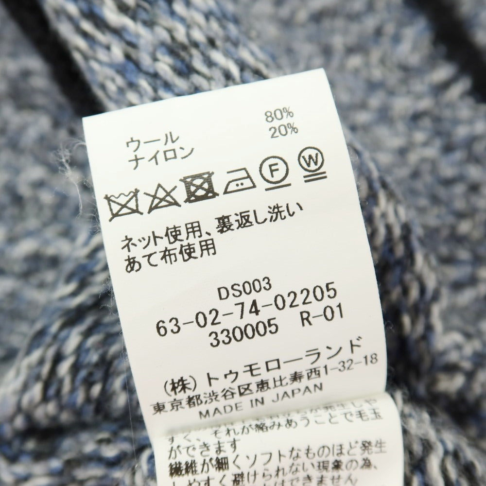 【中古】トゥモローランド TOMORROWLAND tricot ウールナイロン クルーネック プルオーバーニット ネイビー系【サイズM】【 状態ランクC 】【 メンズ 】