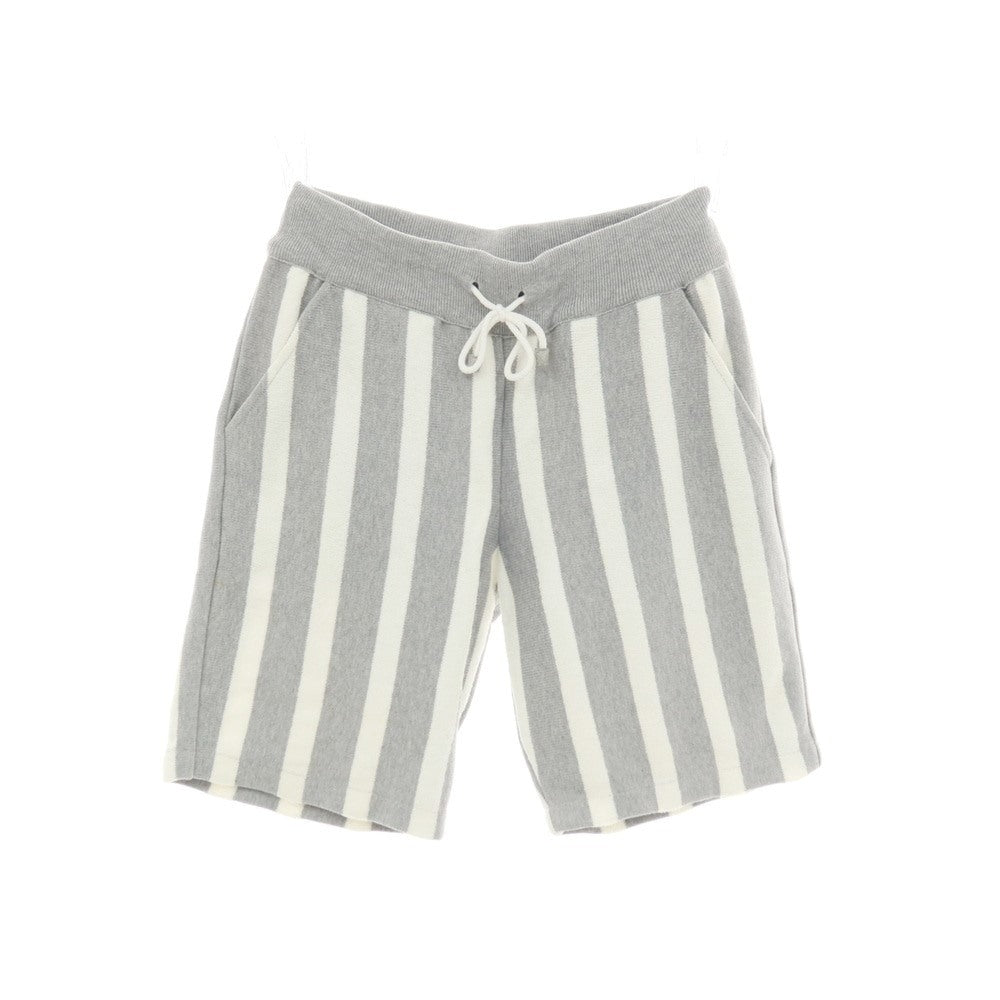 【SALE30%OFF/返品不可】【中古】パニカーレ PANICALE コットンナイロン ストライプ ニット ショートパンツ グレーxホワイト【 サイズ48 】【 状態ランクB 】【 メンズ 】