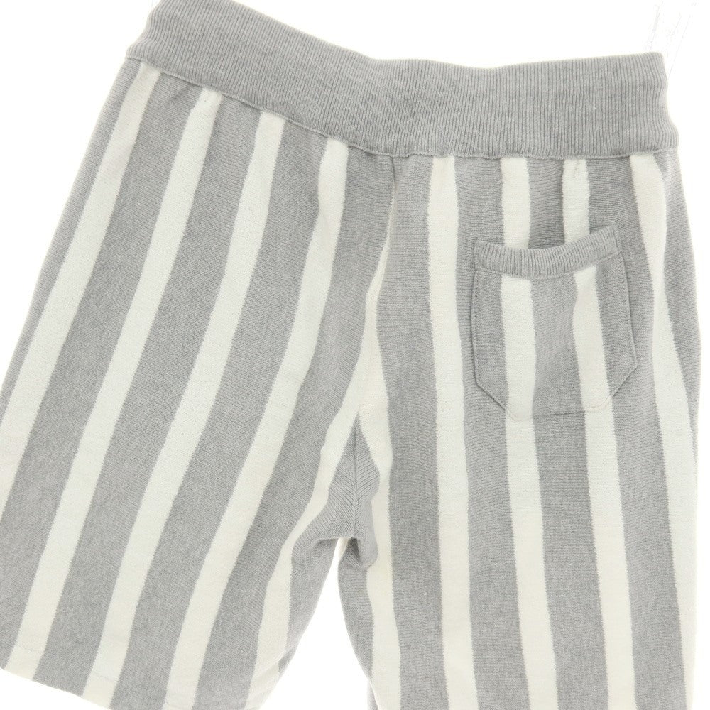【SALE30%OFF/返品不可】【中古】パニカーレ PANICALE コットンナイロン ストライプ ニット ショートパンツ グレーxホワイト【 サイズ48 】【 状態ランクB 】【 メンズ 】