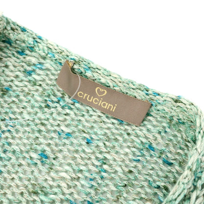 【SALE30%OFF/返品不可】【中古】クルチアーニ CRUCIANI コットンリネン ニット カーディガン グリーン系xブルー【 サイズ48 】【 状態ランクC 】【 メンズ 】