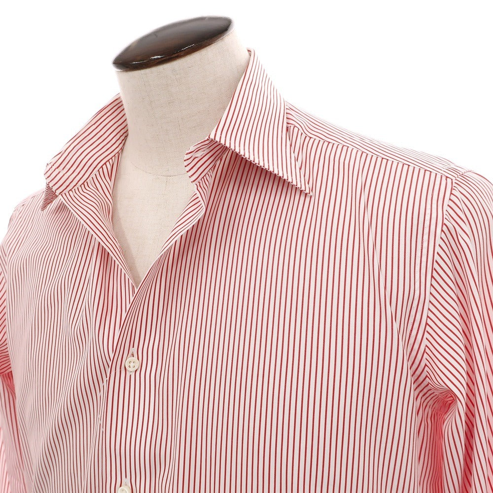 【中古】タイユアタイ TIE YOUR TIE コットン ストライプ レギュラーカラー ドレスシャツ ホワイトxレッド【サイズ41】【 状態ランクB 】【 メンズ 】