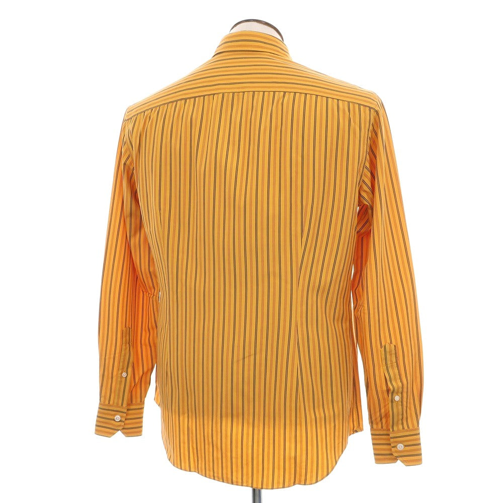 【中古】サルヴァトーレピッコロ Salvatore Piccolo コットン ストライプ ショートカラー カジュアルシャツ イエローxネイビー【サイズ41】【 状態ランクB 】【 メンズ 】