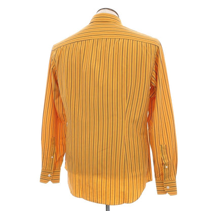 【中古】サルヴァトーレピッコロ Salvatore Piccolo コットン ストライプ ショートカラー カジュアルシャツ イエローxネイビー【サイズ41】【 状態ランクB 】【 メンズ 】