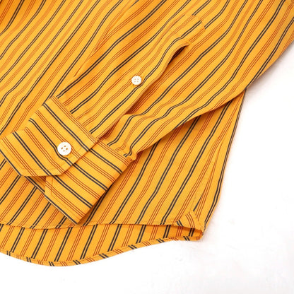 【中古】サルヴァトーレピッコロ Salvatore Piccolo コットン ストライプ ショートカラー カジュアルシャツ イエローxネイビー【サイズ41】【 状態ランクB 】【 メンズ 】