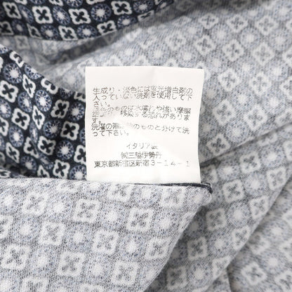 【中古】フィナモレ Finamore コットン ホリゾンタルカラー カジュアルシャツ ネイビーxホワイト【サイズ42】【 状態ランクB 】【 メンズ 】