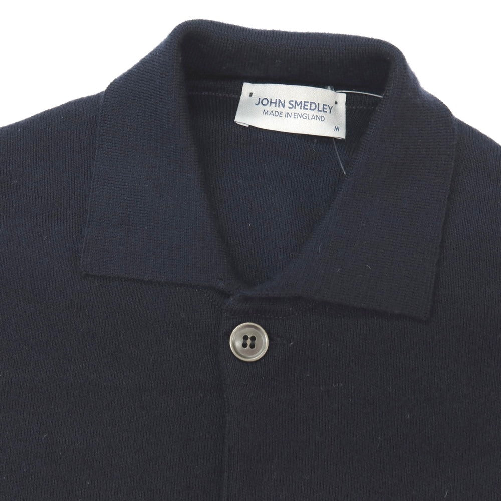 【中古】ジョンスメドレー JOHN SMEDLEY ウール 襟付き カーディガン ネイビー【サイズM】【 状態ランクB 】【 メンズ 】