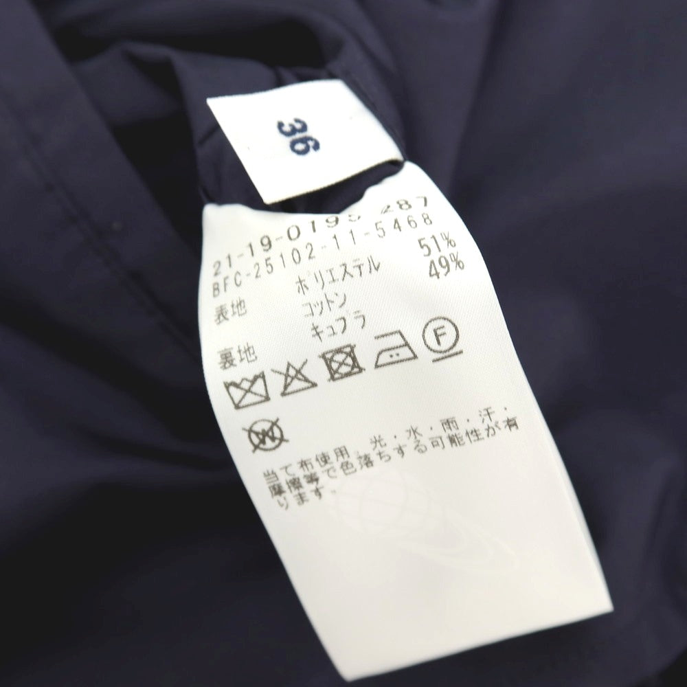 【中古】ビームスエフ BEAMS F ポリエステルコットン ステンカラーコート ネイビー【サイズ36】【 状態ランクB 】【 メンズ 】