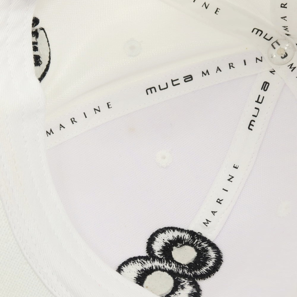 【中古】ムータ muta MARINE ポリエステル メッシュ 8ロゴ ベースボールキャップ 帽子 ホワイト【サイズFREE】【 状態ランクA 】【 メンズ 】