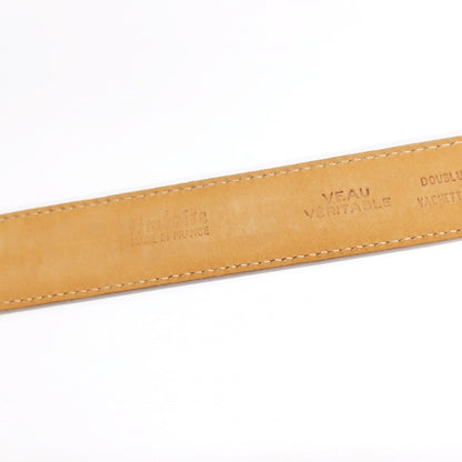 【中古】アンボワーズ AMBOISE カーフレザー クロコ型押し ベルト ブラウンxシルバー【サイズ80/32】【 状態ランクB 】【 メンズ 】