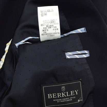 【中古】ニューヨーカー NEWYORKER BERKLEY ストレッチ ウール 3つボタンスーツ ネイビー【サイズ上46/下78】【 状態ランクB 】【 メンズ 】
