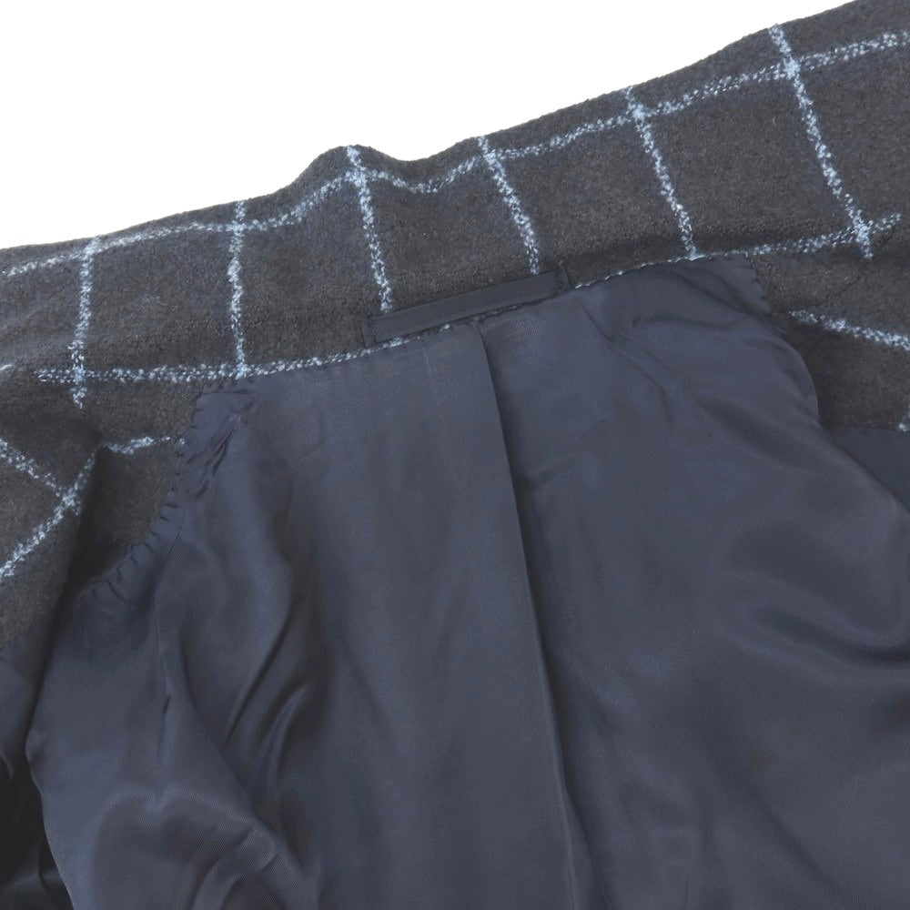 【中古】サルトリア リング Sartoria Ring ウールナイロンシルク ウィンドウペーンチェック 3B テーラードジャケット ネイビーxライトブルー【サイズ44】【 状態ランクC 】【 メンズ 】
