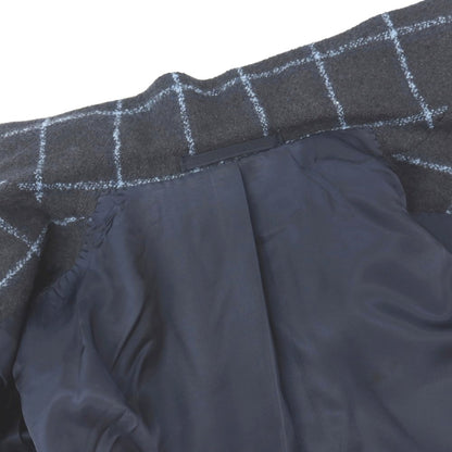 【中古】サルトリア リング Sartoria Ring ウールナイロンシルク ウィンドウペーンチェック 3B テーラードジャケット ネイビーxライトブルー【サイズ44】【 状態ランクC 】【 メンズ 】