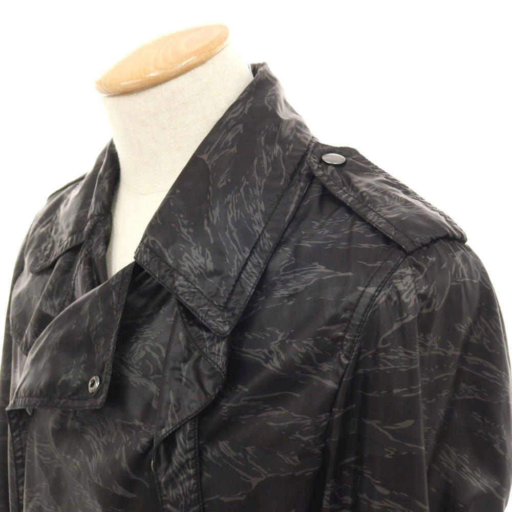 【中古】ストラスブルゴ STRASBURGO パッカブル ナイロン タイガーカモ柄 トレンチコート ブラックxグレー【サイズS】【 状態ランクB 】【 メンズ 】