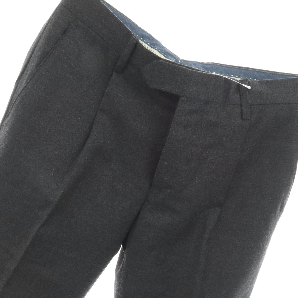 【中古】ジェルマーノ GERMANO BEAMS F別注 ウールポリウレタン ドレススラックスパンツ チャコールグレー【サイズ44】【 状態ランクC 】【 メンズ 】