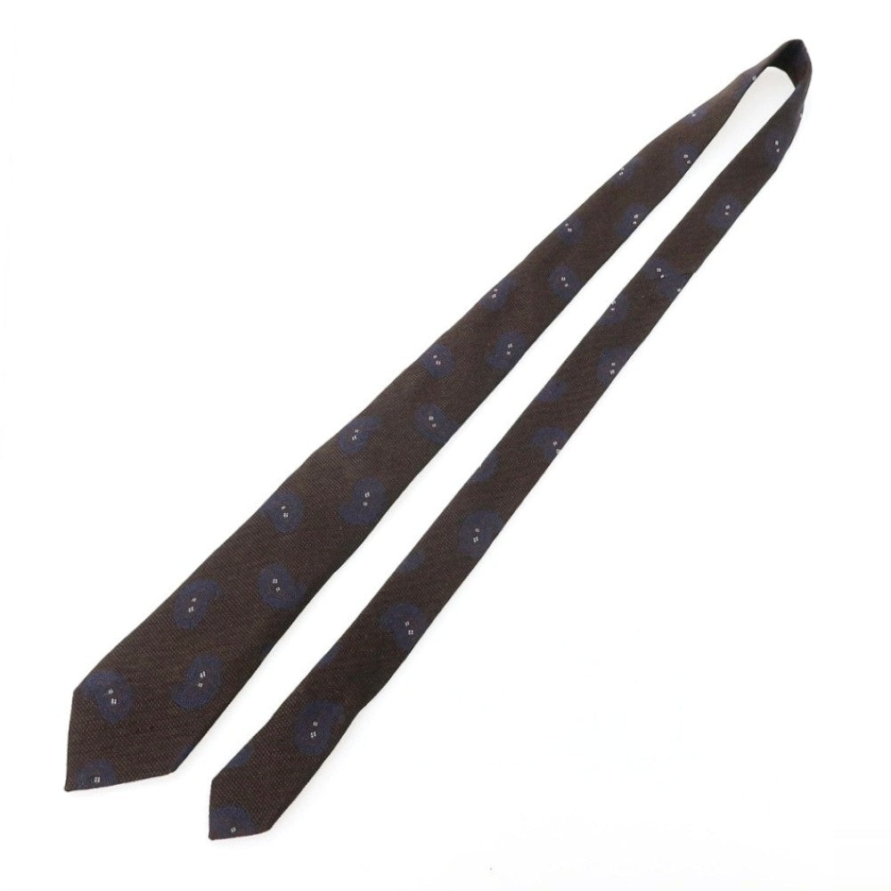 【中古】エレディキャリーニ EREDI CHIARINI シルクコットン ペイズリー柄ネクタイ ブラウン【 状態ランクB 】【 メンズ 】