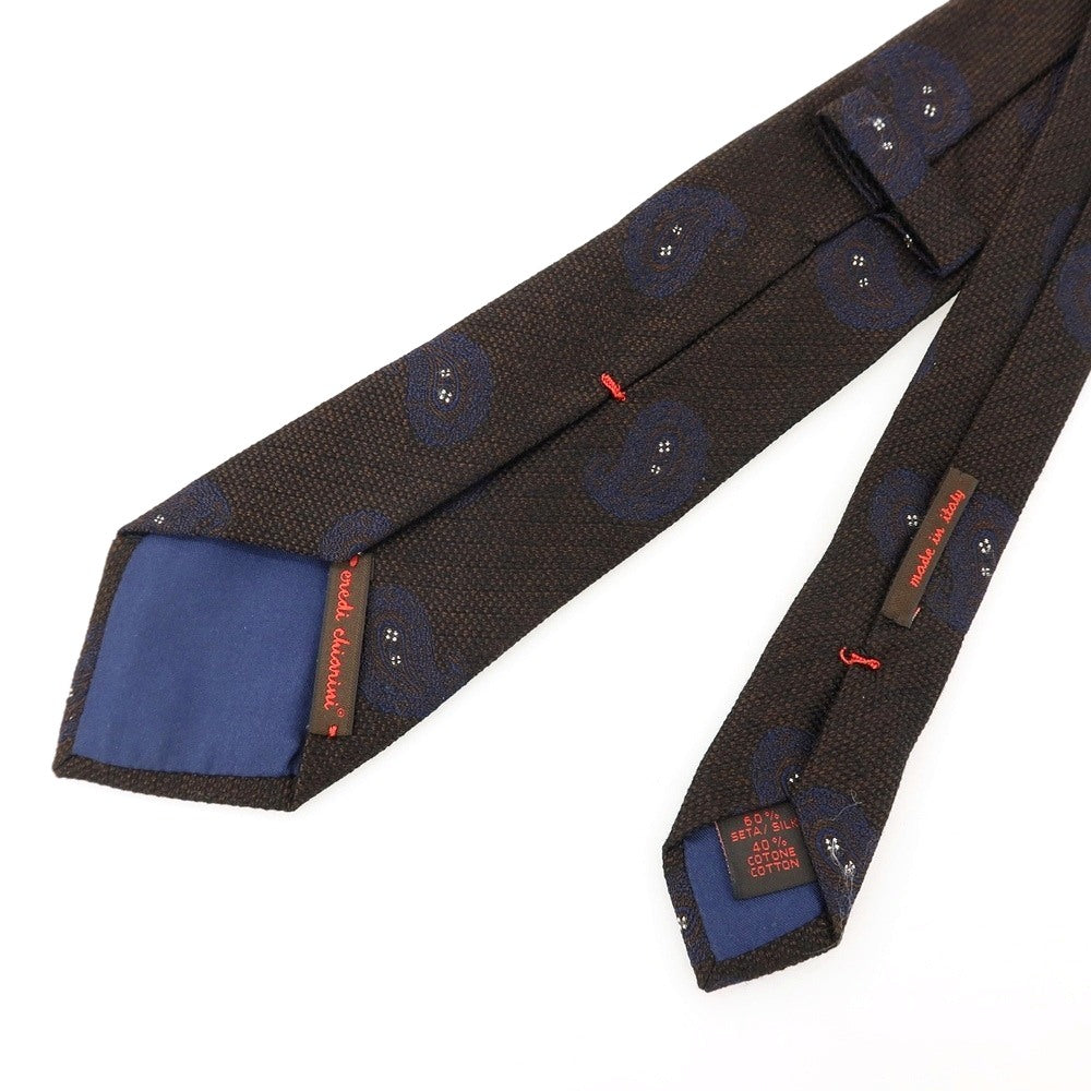【中古】エレディキャリーニ EREDI CHIARINI シルクコットン ペイズリー柄ネクタイ ブラウン【 状態ランクB 】【 メンズ 】