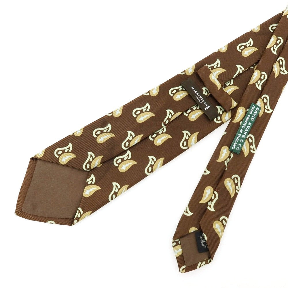 【中古】マッキントッシュ ロンドン MACKINTOSH LONDON シルク プリント ペイズリー柄ネクタイ ブラウン【 状態ランクC 】【 メンズ 】