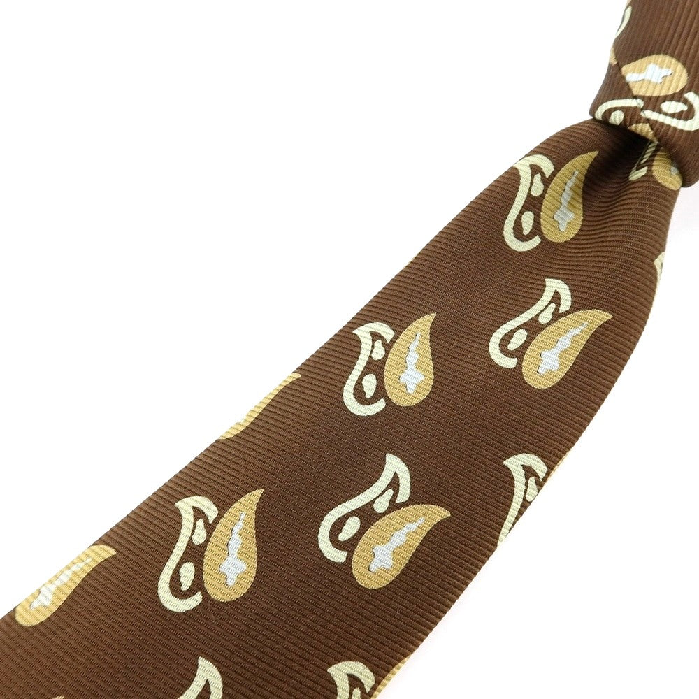 【中古】マッキントッシュ ロンドン MACKINTOSH LONDON シルク プリント ペイズリー柄ネクタイ ブラウン【 状態ランクC 】【 メンズ 】