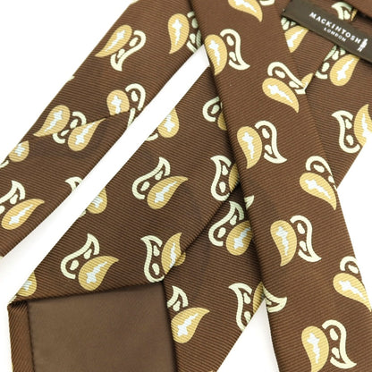 【中古】マッキントッシュ ロンドン MACKINTOSH LONDON シルク プリント ペイズリー柄ネクタイ ブラウン【 状態ランクC 】【 メンズ 】