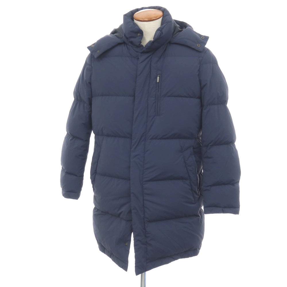 【中古】ダーバン D’URBAN ナイロンポリウレタン スタンドカラー ダウンコート ライトネイビー【サイズM】【 状態ランクC 】【 メンズ 】