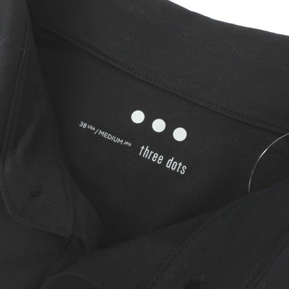 【中古】スリードッツ three dots コットンポリエステル 半袖ポロシャツ ブラック【サイズM（JPM）】【 状態ランクA 】【 メンズ 】