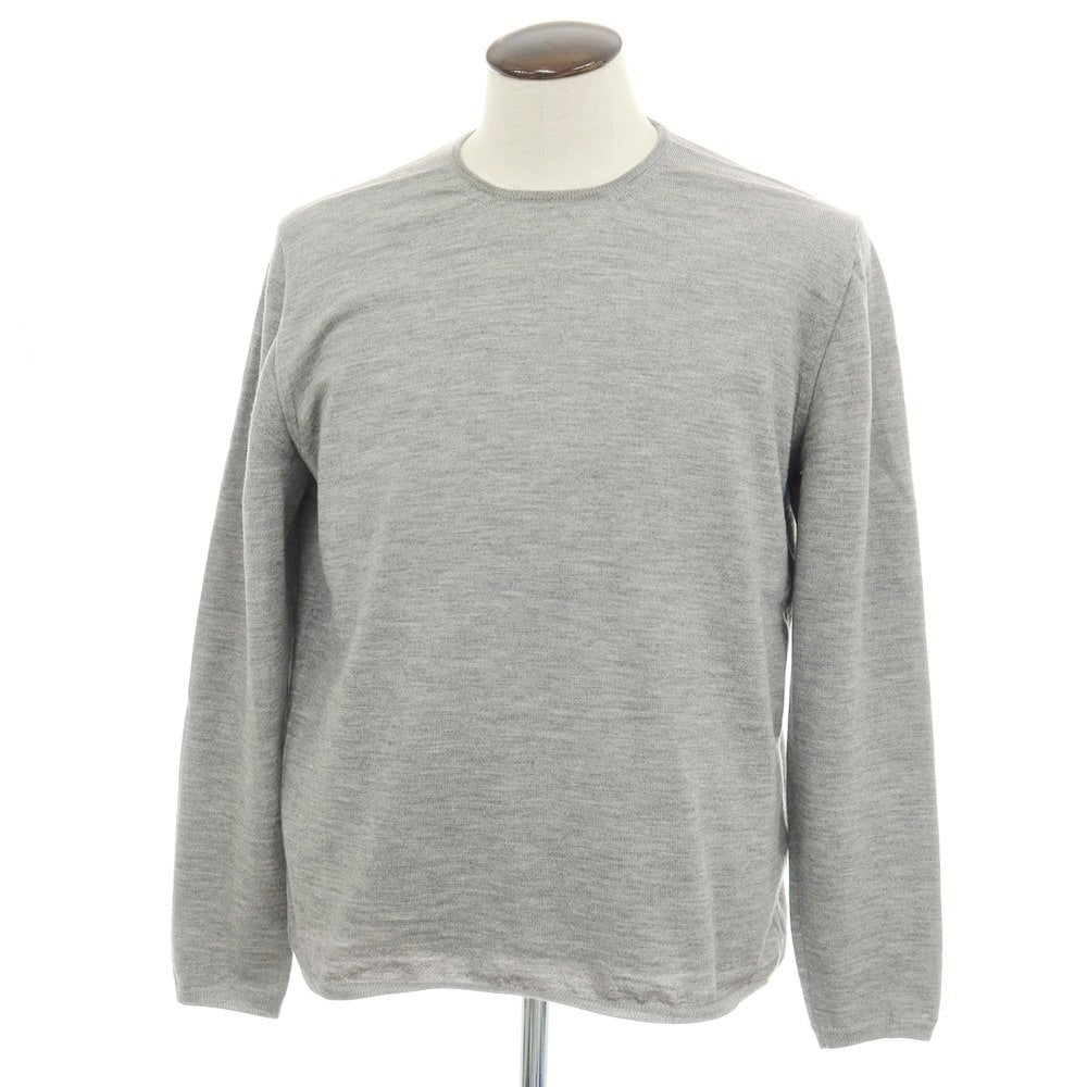 【中古】クルチアーニ CRUCIANI ウール クルーネック プルオーバーニット ライトグレー【サイズ52】【 状態ランクD 】【 メンズ 】