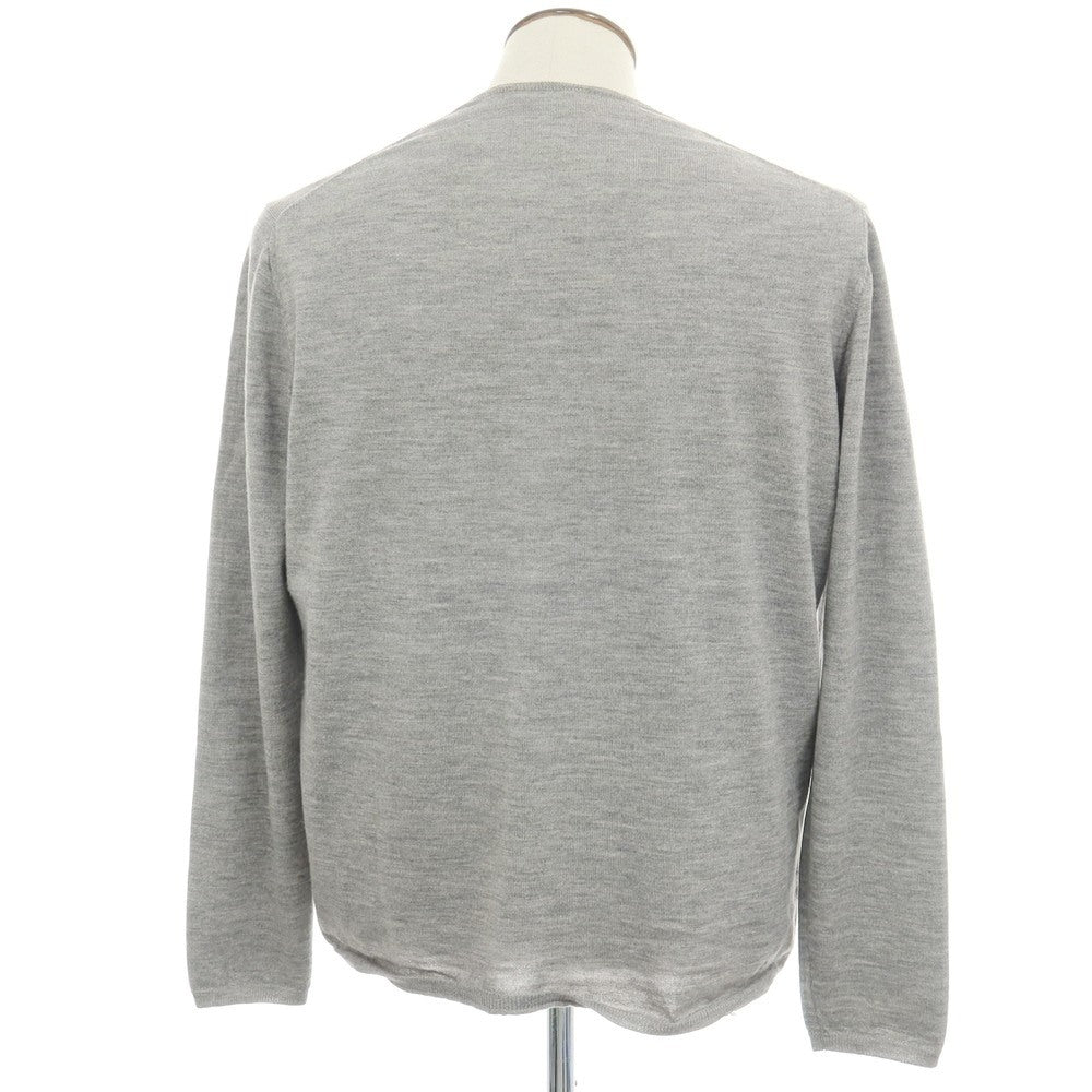 【中古】クルチアーニ CRUCIANI ウール クルーネック プルオーバーニット ライトグレー【サイズ52】【 状態ランクD 】【 メンズ 】