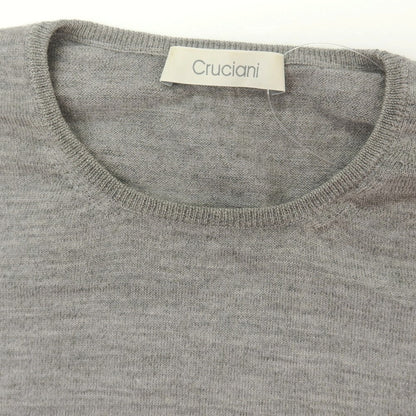 【中古】クルチアーニ CRUCIANI ウール クルーネック プルオーバーニット ライトグレー【サイズ52】【 状態ランクD 】【 メンズ 】