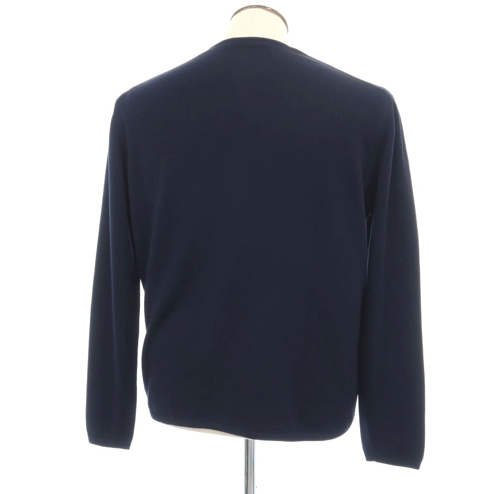 【中古】クルチアーニ CRUCIANI ウール クルーネック プルオーバーニット ネイビー【サイズ52】【 状態ランクB 】【 メンズ 】