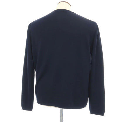 【中古】クルチアーニ CRUCIANI ウール クルーネック プルオーバーニット ネイビー【サイズ52】【 状態ランクB 】【 メンズ 】