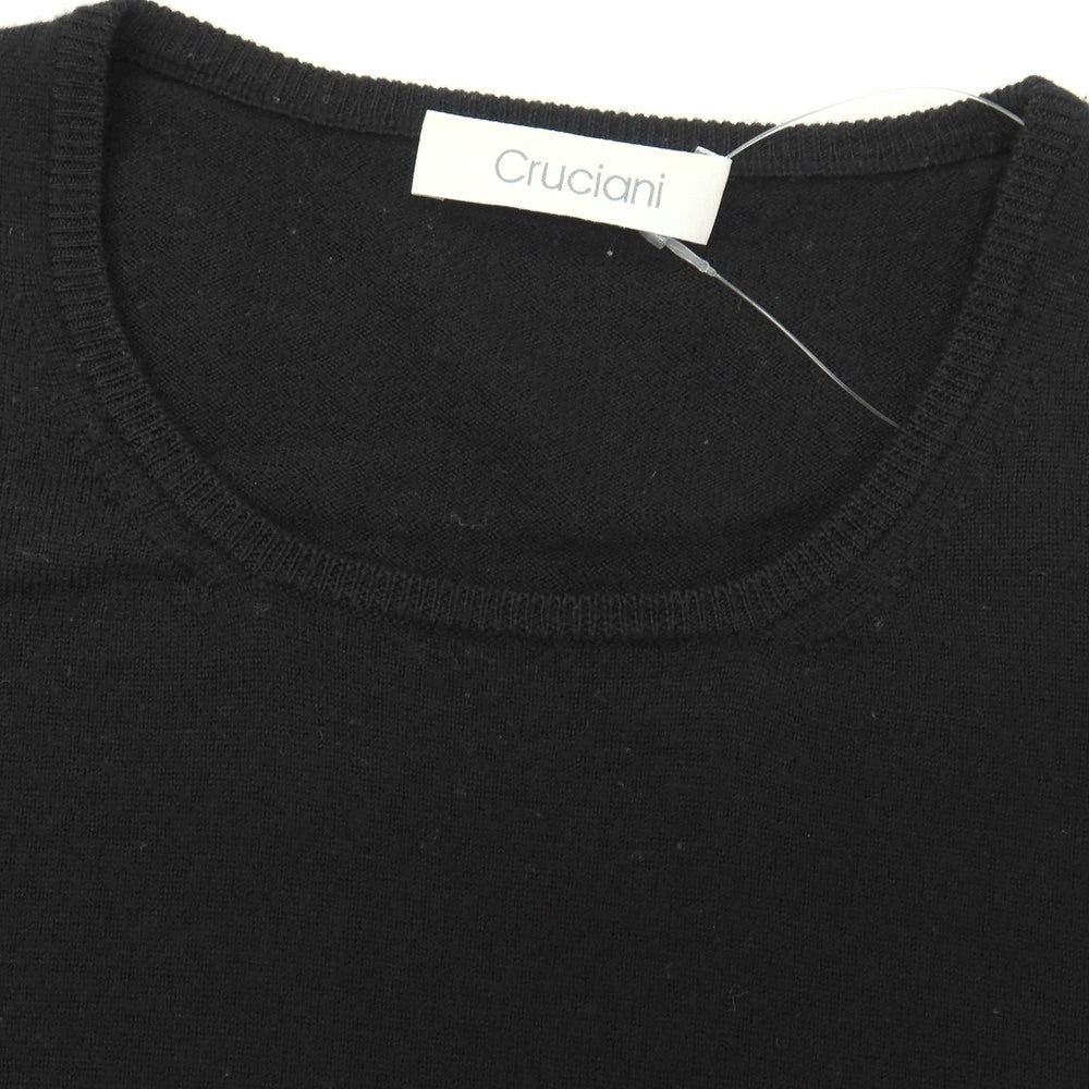 【中古】クルチアーニ CRUCIANI ウール クルーネック プルオーバーニット ブラック【サイズ52】【 状態ランクC 】【 メンズ 】