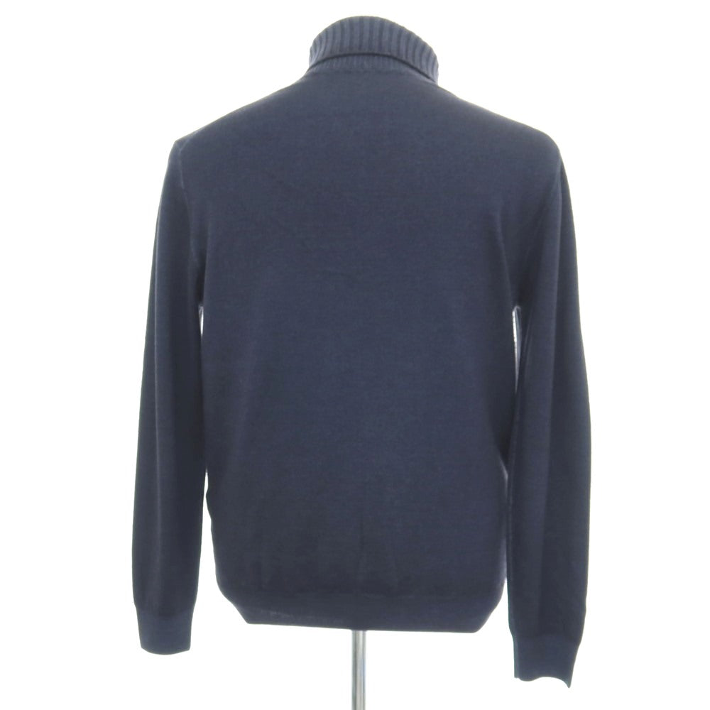 【中古】クルチアーニ CRUCIANI ウール タートルネック プルオーバーニット ネイビー【サイズ52】【 状態ランクC 】【 メンズ 】