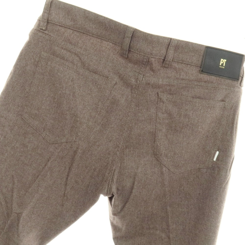 【中古】ピーティートリノ デニム PT TORINO DENIM SOUL ウールポリウレタン カジュアルスラックスパンツ グレーブラウン【サイズ34】【 状態ランクB 】【 メンズ 】