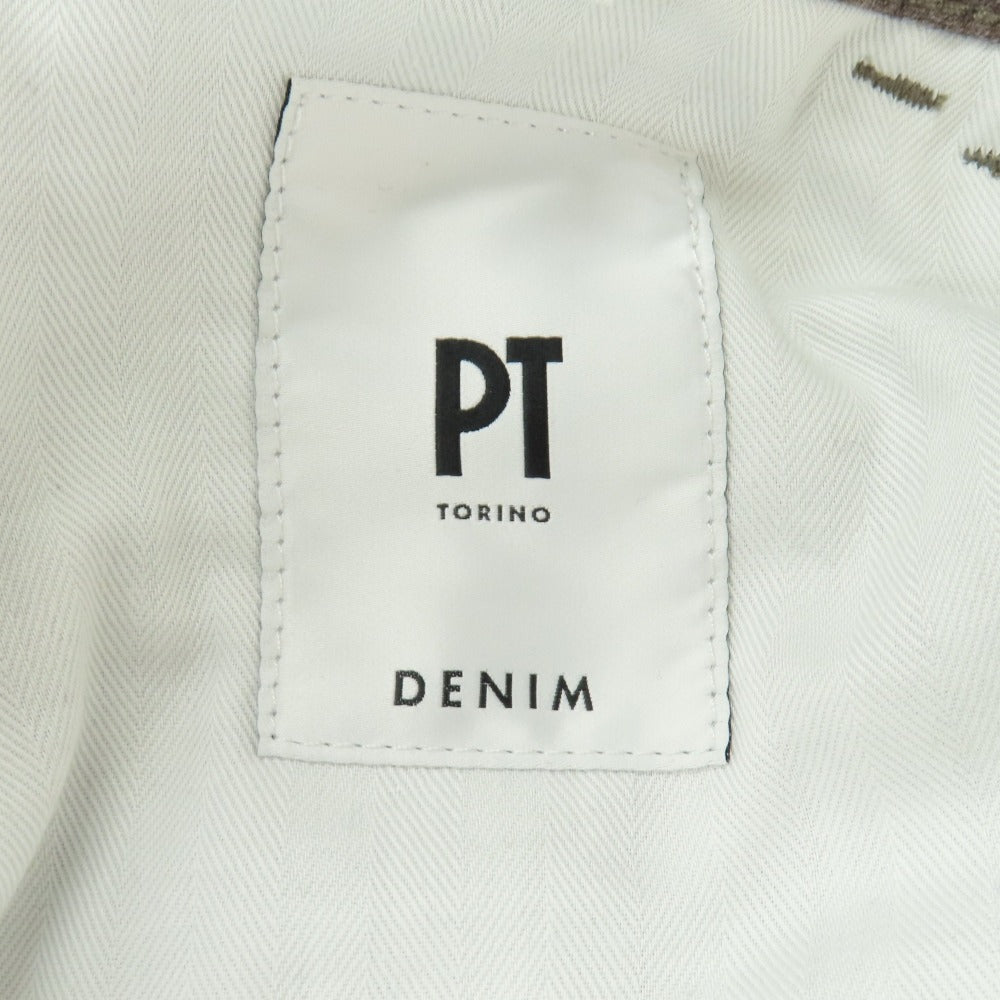 【中古】ピーティートリノ デニム PT TORINO DENIM SOUL ウールポリウレタン カジュアルスラックスパンツ グレーブラウン【サイズ34】【 状態ランクB 】【 メンズ 】