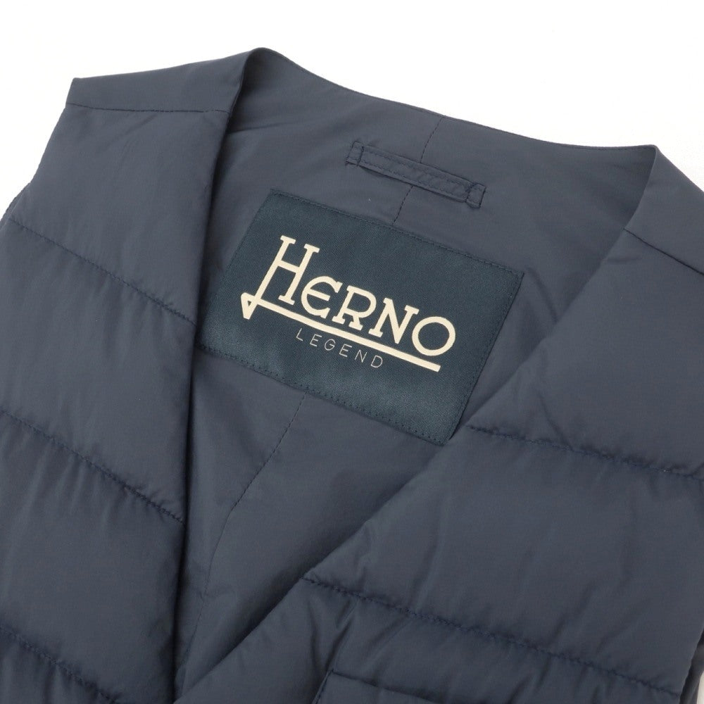 【中古】ヘルノ Herno LEGEND ナイロン ダウンベスト ジレ ネイビー【サイズ44】【 状態ランクA 】【 メンズ 】