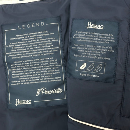 【中古】ヘルノ Herno LEGEND ナイロン ダウンベスト ジレ ネイビー【サイズ44】【 状態ランクA 】【 メンズ 】