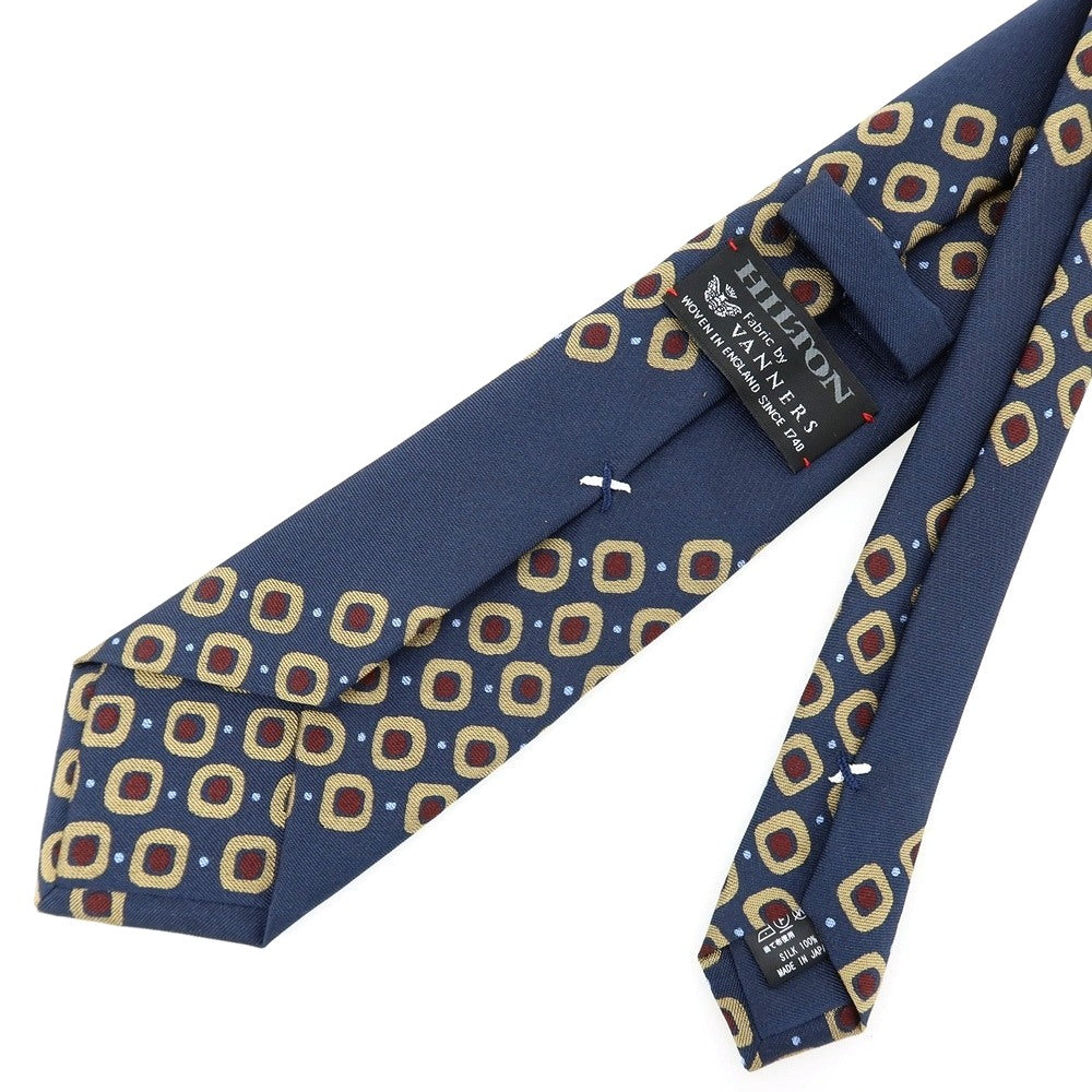 【中古】ヒルトン HILTON シルク ネクタイ ネイビー【 状態ランクA 】【 メンズ 】