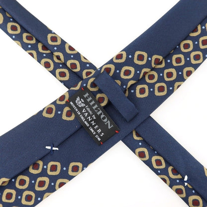 【中古】ヒルトン HILTON シルク ネクタイ ネイビー【 状態ランクA 】【 メンズ 】
