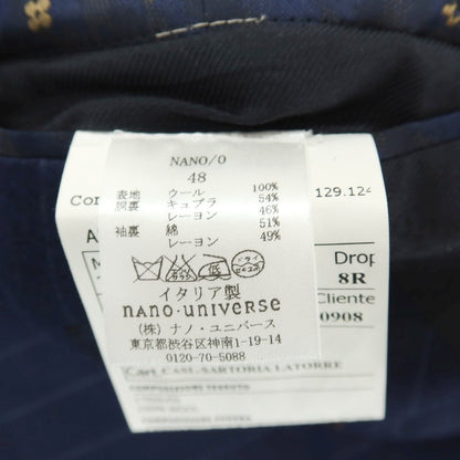 【中古】サルトリア ラトーレ SARTORIA LATORRE nano・universe Library別注 ウール ストライプ 2つボタンスーツ ライトネイビー【サイズ48】【 状態ランクD 】【 メンズ 】
