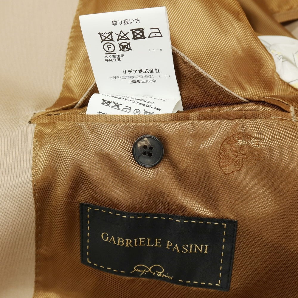 【中古】ガブリエレ パジーニ Gabriele Pasini ストレッチ コットン 6B ダブルスーツ ベージュ【サイズ46】【 状態ランクA 】【 メンズ 】