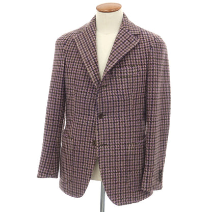 【中古】ティト アレグレット TITO ALLEGRETTO ウール チェック 3B カジュアルジャケット パープル系【サイズ46】【 状態ランクB 】【 メンズ 】