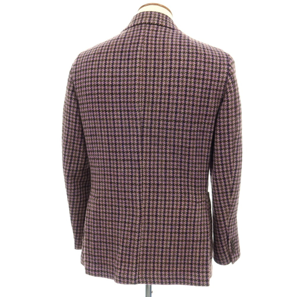 【中古】ティト アレグレット TITO ALLEGRETTO ウール チェック 3B カジュアルジャケット パープル系【サイズ46】【 状態ランクB 】【 メンズ 】